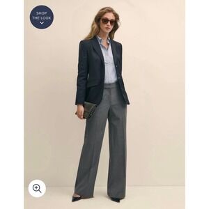 Brooks Brothers women's‎ navy 10 100% New Zealand merino wool two-button blazer